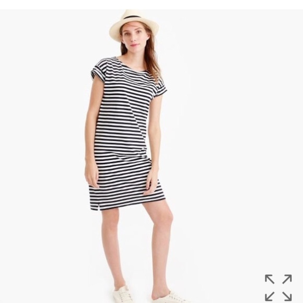 JCrew striped cotton short sleeved dress